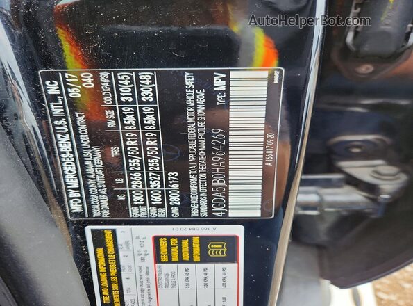 4JGDA5JB0HA964269 2017 MERCEDES-BENZ GLE-CLASS Черный Панорамный вид салона 360°