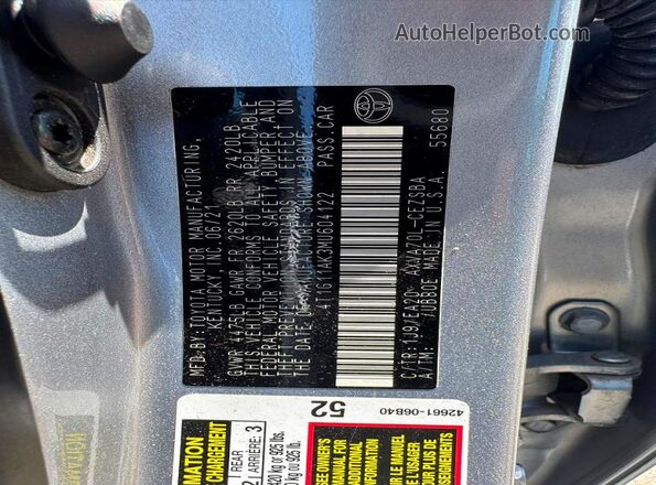 4T1G11AK3MU604122 2021 TOYOTA CAMRY Gray Rear interior view