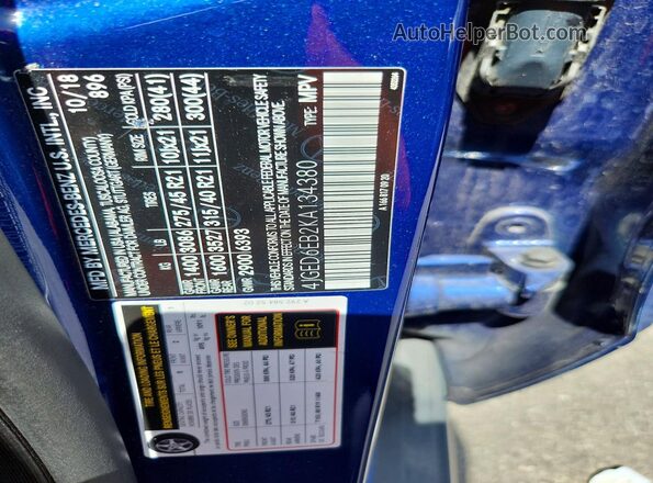 4JGED6EB2KA134380 2019 MERCEDES-BENZ GLE Blue 360 interior view