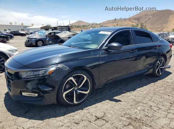 1HGCV1F37JA149010 2018 HONDA ACCORD Black Հետևի ձախ