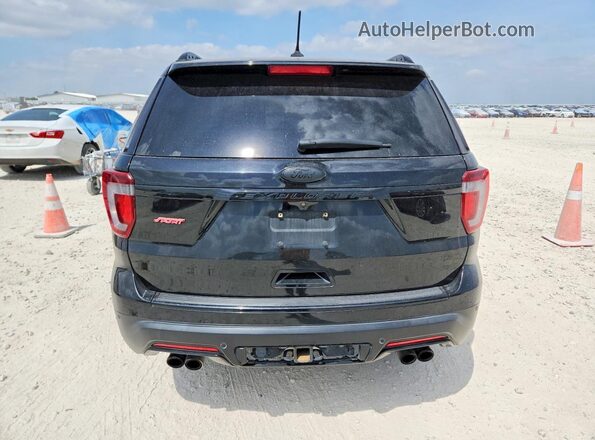 1FM5K8GT2JGB31479 2018 FORD EXPLORER Black წინა სალონის ხედი