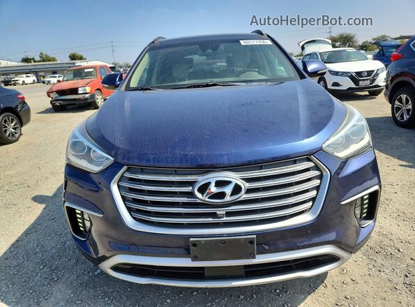 KM8SR4HF0JU258099 2018 HYUNDAI SANTA Blue Widok z tyłu