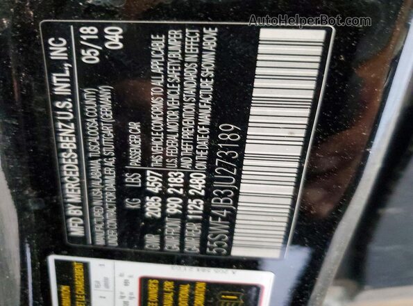 55SWF4JB3JU273189 2018 MERCEDES-BENZ C Black Engine compartment view