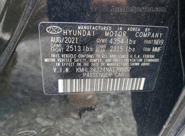 KMHL34J24NA179507 2022 HYUNDAI SONATA Черный Вид наклейки с VIN-кодом