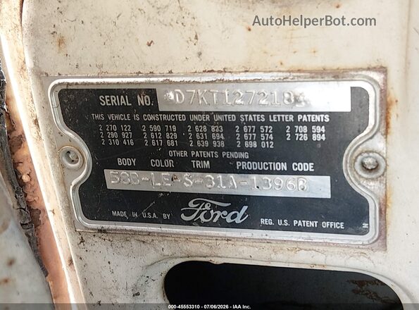 D7K127218 1970 FORD 4 DOOR SEDAN Brown ძრავის განყოფილების ხედი