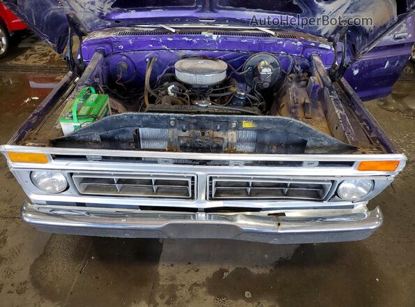 F14HRZ20343 1977 FORD F150 Purple Rear interior view