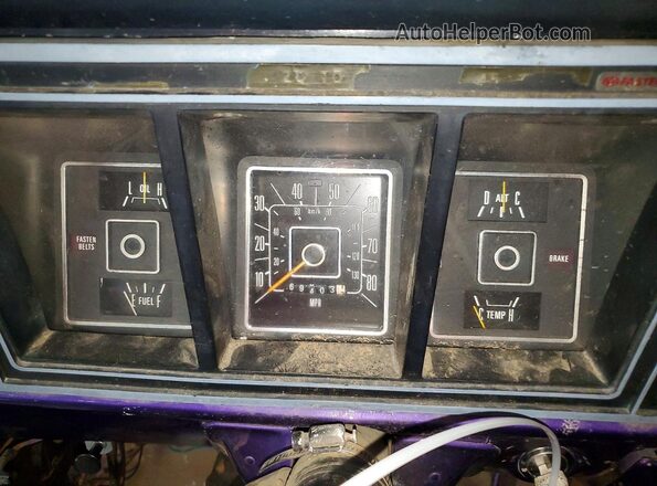 F14HRZ20343 1977 FORD F150 Purple Instrument cluster view