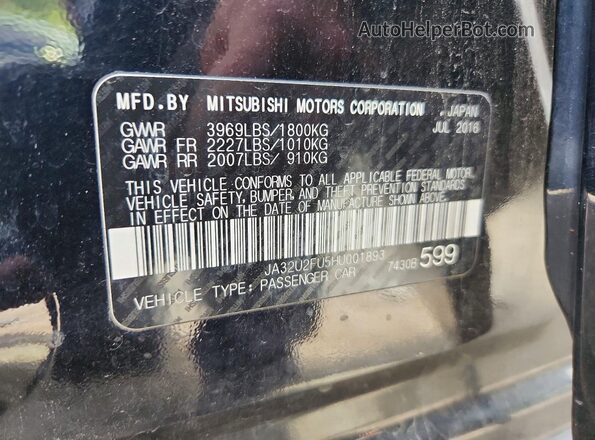 JA32U2FU5HU001893 2017 MITSUBISHI LANCER Черный Вид подкапотного пространства