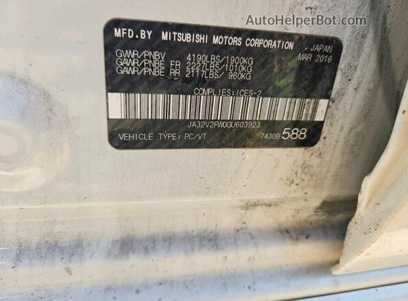 JA32V2FW0GU603923 2016 MITSUBISHI LANCER White Շարժիչի բաժամունքի տեսք