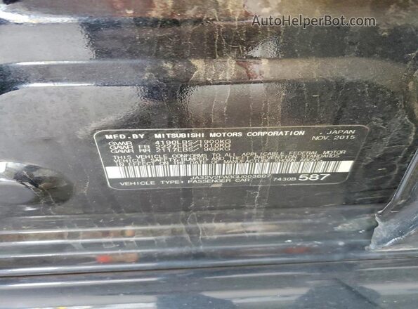 JA32V2FW3GU003607 2016 MITSUBISHI LANCER Black Вид підкапотного простору