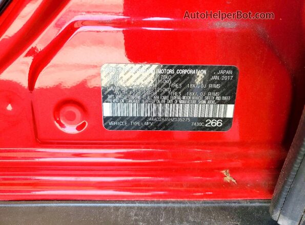 JA4AD2A35HZ035275 2017 MITSUBISHI OUTLANDER Красный Вид подкапотного пространства