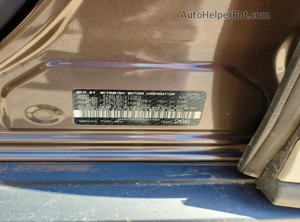JA4AD3A35HZ001049 2017 MITSUBISHI OUTLANDER Brown VIN sticker view