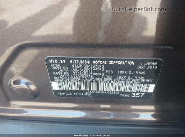JA4AP3AU6LU022305 2020 MITSUBISHI OUTLANDER SPORT Brown Widok komory silnika