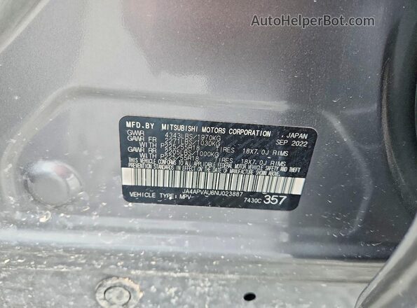 JA4APVAU6NU023887 2022 MITSUBISHI OUTLANDER Silver Շարժիչի բաժամունքի տեսք