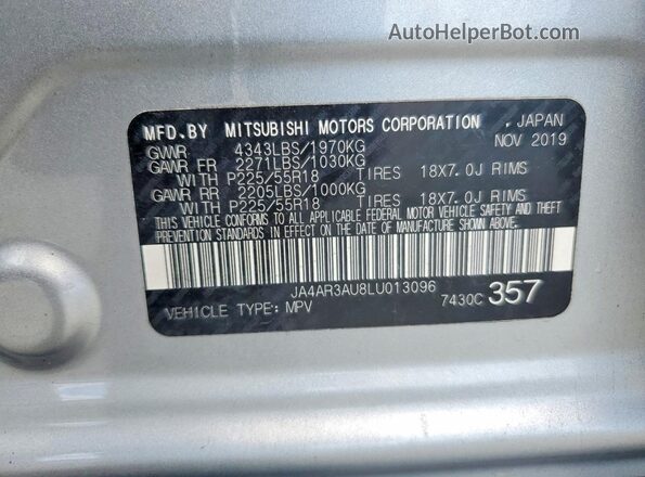JA4AR3AU8LU013096 2020 MITSUBISHI OUTLANDER Silver Շարժիչի բաժամունքի տեսք