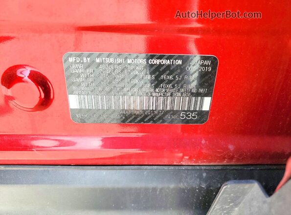 JA4AT3AA3LZ013677 2020 MITSUBISHI ECLIPSE Red Engine compartment view