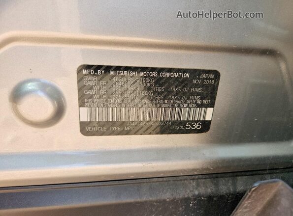 JA4AT4AA3KZ023744 2019 MITSUBISHI ECLIPSE Silver Widok komory silnika