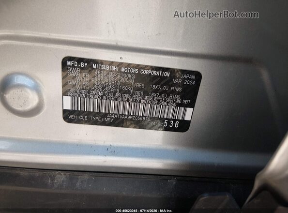 JA4ATVAA9RZ056876 2024 MITSUBISHI ECLIPSE CROSS Silver ძრავის განყოფილების ხედი