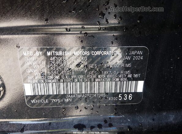JA4ATWAA2RZ047085 2024 MITSUBISHI ECLIPSE CROSS Black Շարժիչի բաժամունքի տեսք