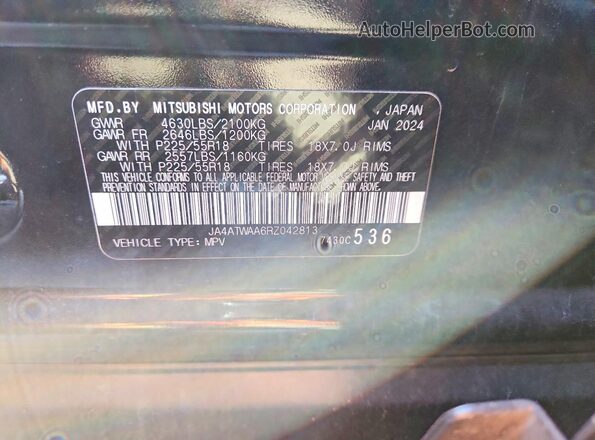 JA4ATWAA6RZ042813 2024 MITSUBISHI ECLIPSE Black Vista de la etiqueta del VIN