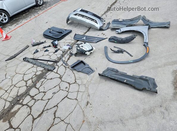JA4J3UA80NZ010984 2022 MITSUBISHI OUTLANDER Gray Vista de la etiqueta del VIN