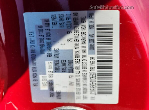 JC1NFAEK5H0105887 2017 FIAT 124 Красный Вид подкапотного пространства