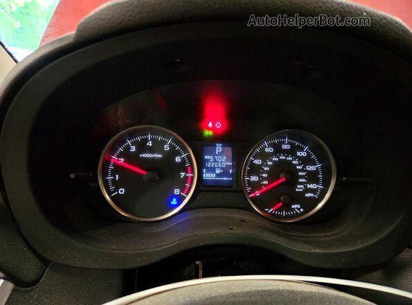 JF1GJAB63GH011708 2016 SUBARU IMPREZA Red Instrument cluster view