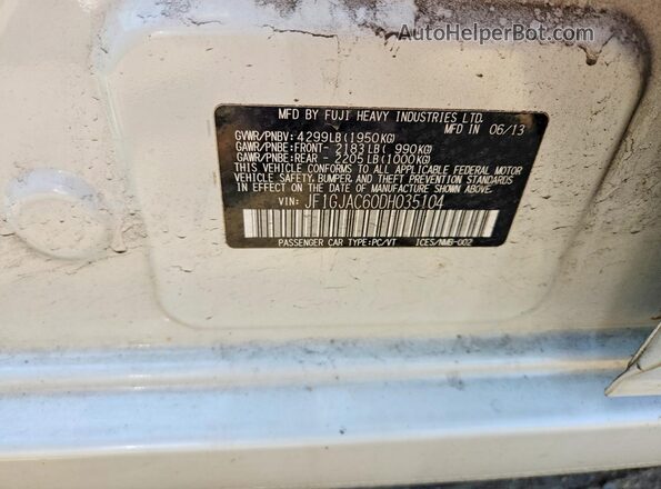 JF1GJAC60DH035104 2013 SUBARU IMPREZA Белый Вид подкапотного пространства
