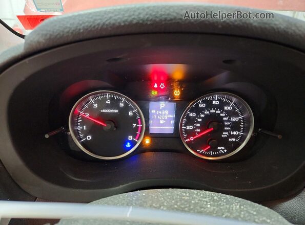 JF1GJAF66GH002222 2016 SUBARU IMPREZA Burgundy Instrument cluster view