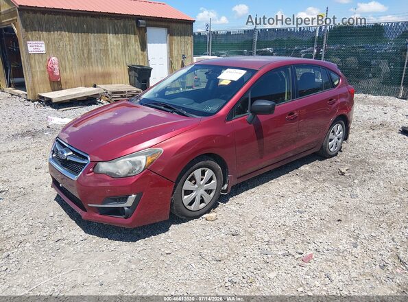 JF1GPAA69G8257355 2016 SUBARU IMPREZA Red წინა მარცხენა ხედი სამი მეოთხედიდან