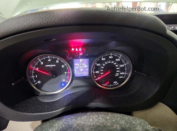 JF1GPAB64GH309912 2016 SUBARU IMPREZA Green Widok zestawu wskaźników
