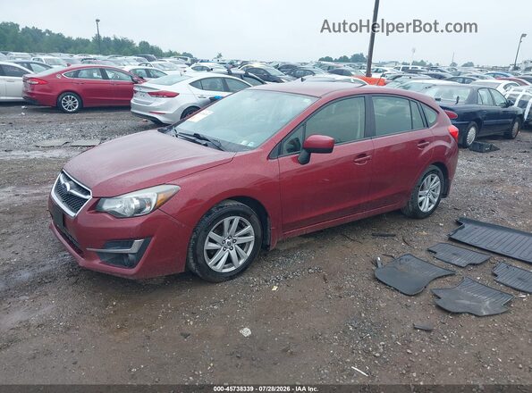 JF1GPAB65G8325455 2016 SUBARU IMPREZA Red წინა მარცხენა ხედი სამი მეოთხედიდან