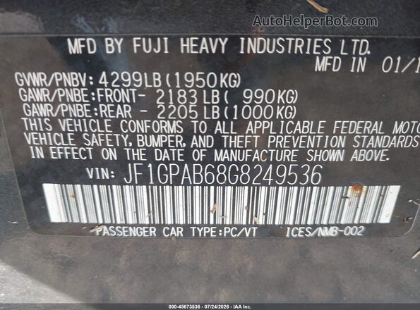 JF1GPAB68G8249536 2016 SUBARU IMPREZA Gray Вид підкапотного простору