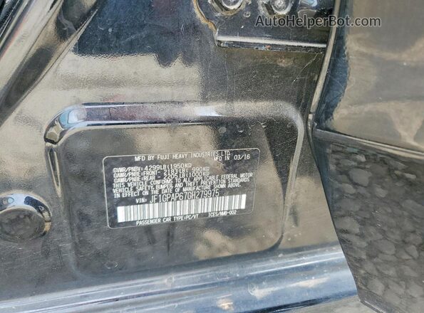 JF1GPAP67GH279975 2016 SUBARU IMPREZA Black VIN կոդի պիտակի տեսք