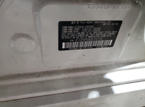 JF1GPAP68G8256754 2016 SUBARU IMPREZA Белый Вид подкапотного пространства