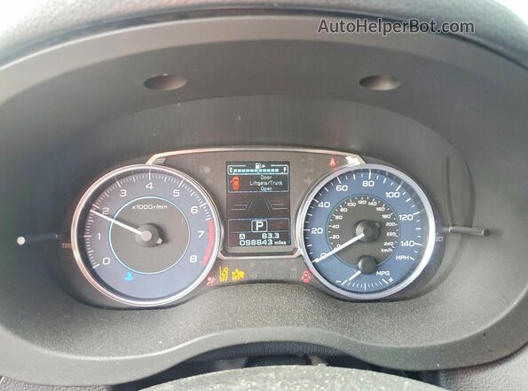 JF1GPAS67GH320502 2016 SUBARU IMPREZA Black ხელსაწყოთა პანელის ხედი