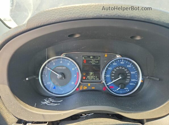 JF1GPAS68G8237984 2016 SUBARU IMPREZA Black Instrument cluster view