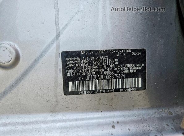 JF1GUABC0R8879424 2024 SUBARU IMPREZA Gray Widok komory silnika