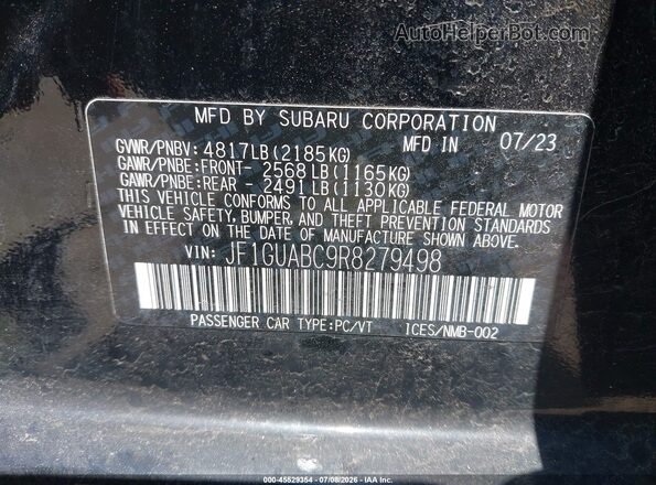 JF1GUABC9R8279498 2024 SUBARU IMPREZA Black ძრავის განყოფილების ხედი