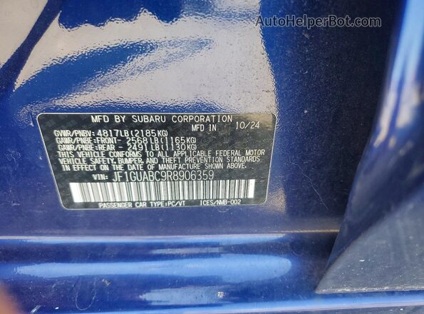 JF1GUABC9R8906359 2024 SUBARU IMPREZA Blue Շարժիչի բաժամունքի տեսք