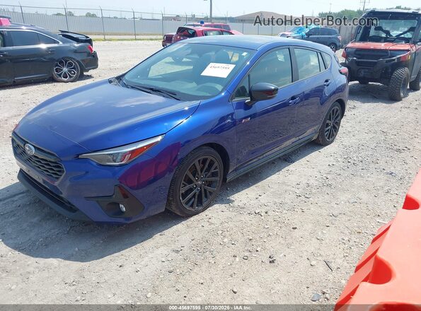 JF1GUHJC4R8385271 2024 SUBARU IMPREZA Blue Առջևի ձախ երեք քառորդ տեսարան