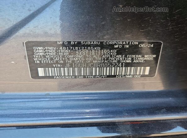 JF1GUHJC8R8852241 2024 SUBARU IMPREZA Gray Vista del compartimento del motor