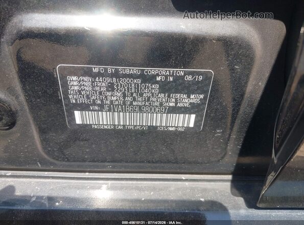 JF1VA1B69L9800697 2020 SUBARU WRX Black Շարժիչի բաժամունքի տեսք