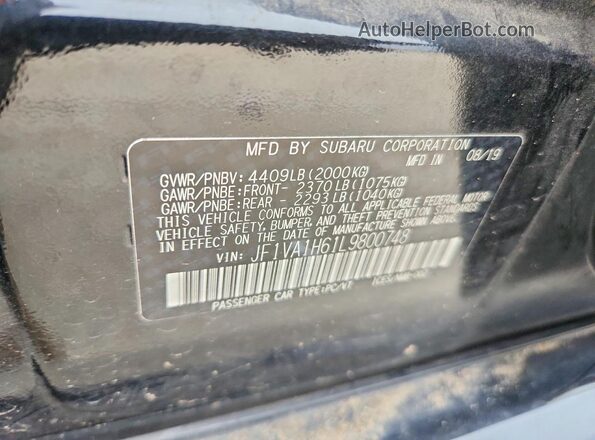 JF1VA1H61L9800748 2020 SUBARU WRX Black Engine compartment view