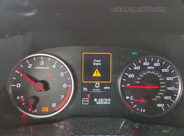 JF1VBAA62N9017786 2022 SUBARU WRX Red Widok zestawu wskaźników