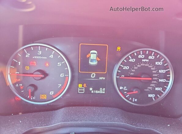 JF1VBAF60N9032117 2022 SUBARU WRX Red Вид щитка приладів