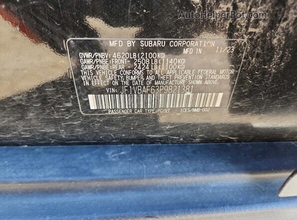 JF1VBAF63P9821381 2023 SUBARU WRX Черный Вид подкапотного пространства