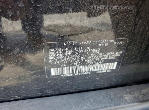 JF1VBAF66P9815848 2023 SUBARU WRX Black Вид наклейки з VIN-кодом