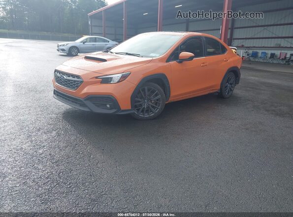 JF1VBAF69N9021360 2022 SUBARU WRX Orange წინა მარცხენა ხედი სამი მეოთხედიდან