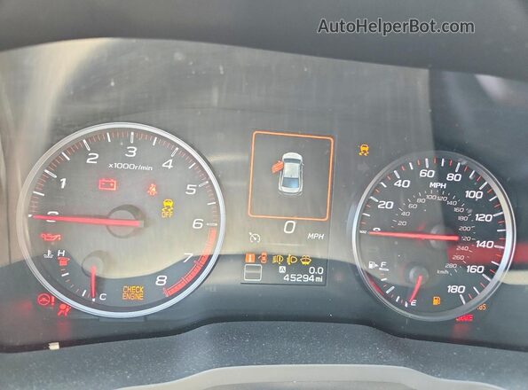 JF1VBAF69N9028034 2022 SUBARU WRX Black Instrument cluster view